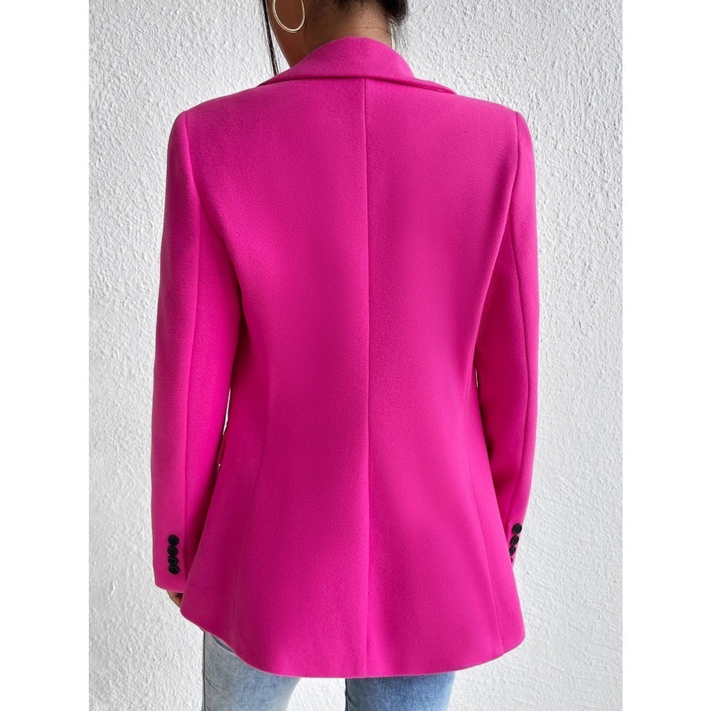 blush pink pastel Lapel Collar blazer jacket - Picture 4 of 12
